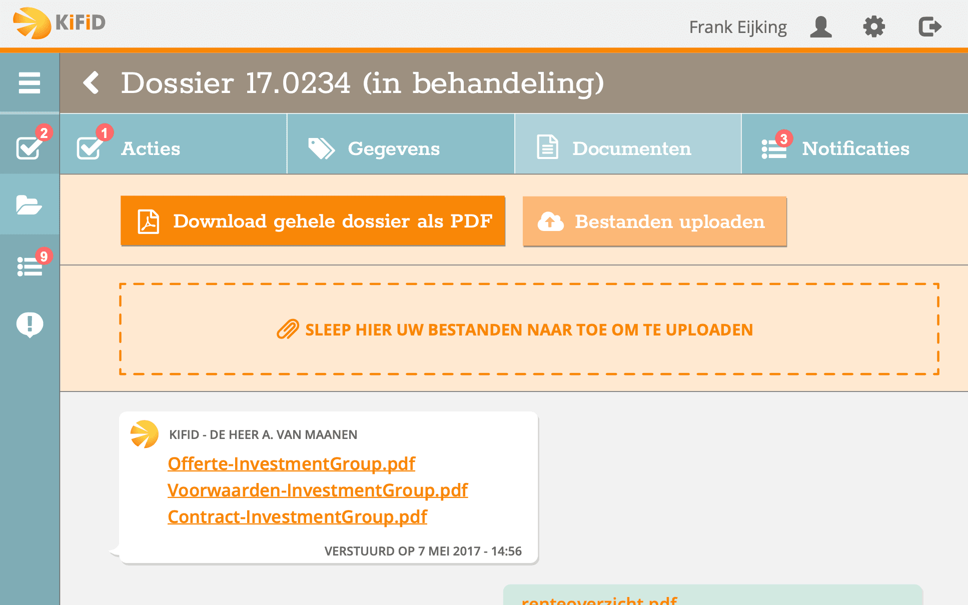 Mijn Kifid - Dossier in behandeing - Bestanden